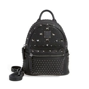 MCM black studded cross body